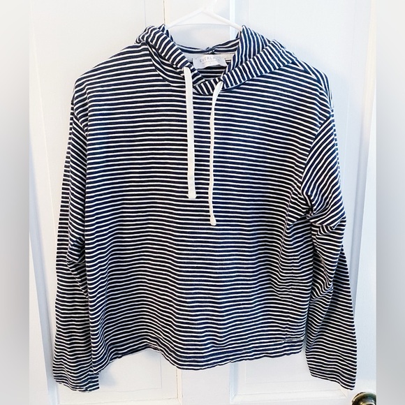 Everlane • Nautical Striped Beach Pullover Drawstring Hoodie • Sz Small - Picture 4 of 6